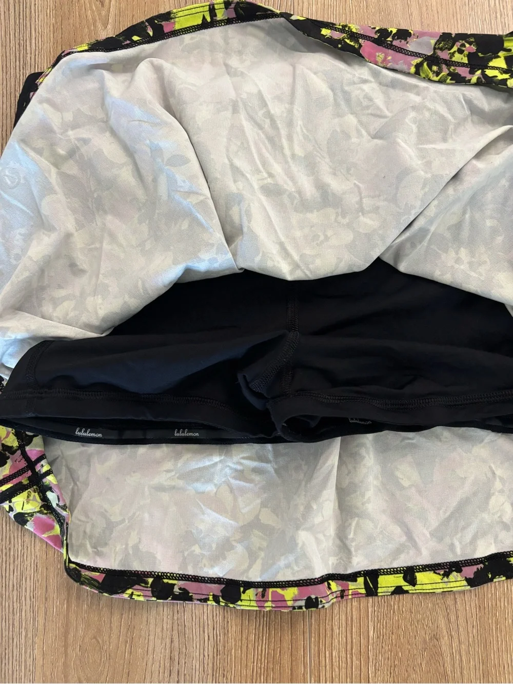 lululemon athletica Floral Skater Skirt with Black Waistband - Pink & Yellow